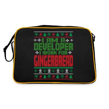 Software Developer Christmas Quote - Retro Bag - black/gold - Back