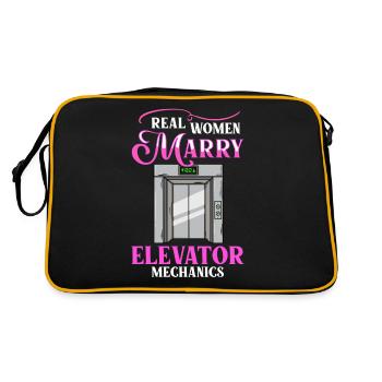 Elevator Elevator System Technician Woman Elevator Elevator - Retro Bag - black/gold - Back