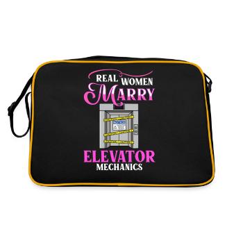 Elevator Elevator System Technician Woman Elevator Elevator - Retro Bag - black/gold - Back