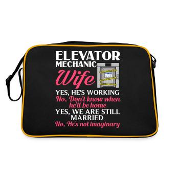 Elevator Elevator System Technician Woman Elevator Elevator - Retro Bag - black/gold - Back