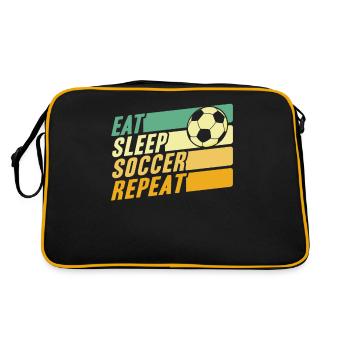 Manger dormir Soccer Répéter - Sac Retro - noir/or - Dos