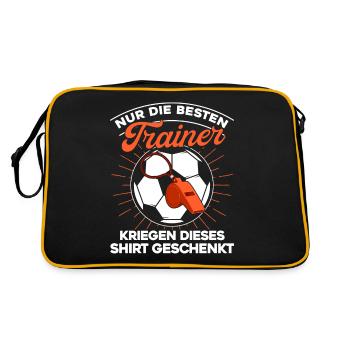 Nur Die besten Trainer Kriegen dieses Shirt - Retro Tasche - Schwarz/Gold - Hinten