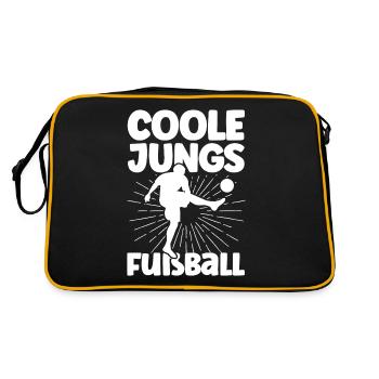 Coole Jungs Fußball - Retro Tasche - Schwarz/Gold - Hinten