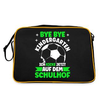 Bye Bye Kindrgarten Ich Kicke Jetzt Auf dem - Retro Tasche - Schwarz/Gold - Hinten