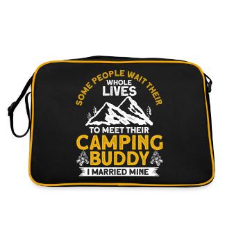 Cool Camping Buddies Cadeau Camping Buddy - Sac Retro - noir/or - Dos