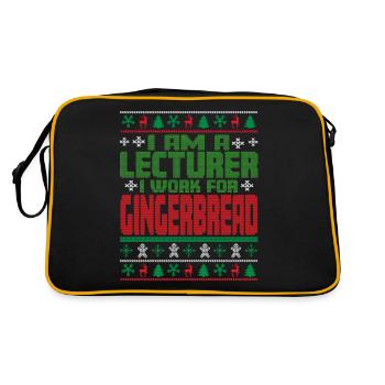 Lecturer Christmas Saying - Retro Bag - black/gold - Back