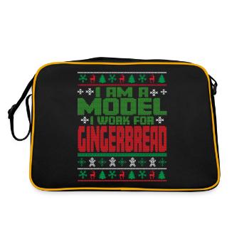 Model Weihnachten Spruch - Retro Tasche - Schwarz/Gold - Hinten