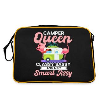 Camper Queen Classy Sassy And A Bit Smart Assy - Retro Tasche - Schwarz/Gold - Hinten