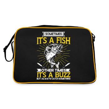 Sometimes Its A Fish Other Times Its A Buzz - Retro Bag - black/gold - Back