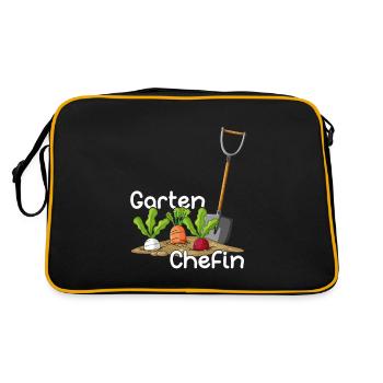 Garten Chefin Gärtnerin Ruhestand Floristin Hobbyg - Retro Tasche - Schwarz/Gold - Hinten