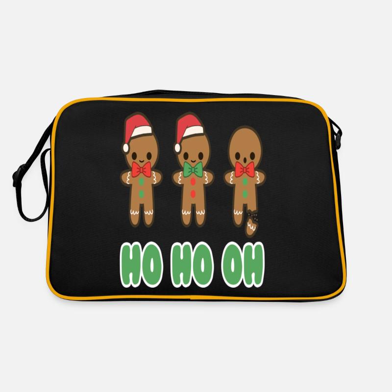 Christmas Gingerbread Man - Retro Tasche - Schwarz/Gold