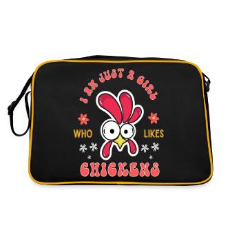 I Am Just A Girl Who Likes Chickens - Retro Bag - black/gold - Back