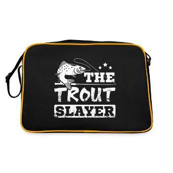 The trout slayer - Retro Tasche - Schwarz/Gold - Hinten