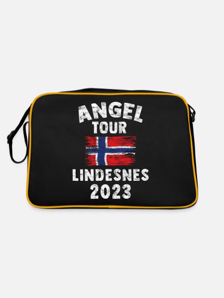 LINDESNES 2023 Angel Tour Norwegen - Retro Tasche - Schwarz/Gold - Hinten