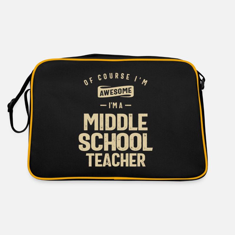 Awesome I'm a Middle School Teacher Funny Job Retro Bag