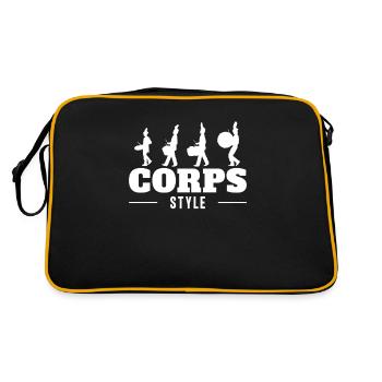 Corps Style Drumline Band Musicien - Sac Retro - noir/or - Dos