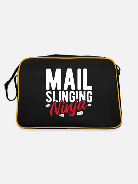 Briefträger Und Paket-Zusteller Für Postboten - Retro Tasche - Schwarz/Gold - Hinten