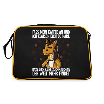 Fass mein Kaffee an und ich klatsch dich Kaffee - Retro Tasche - Schwarz/Gold - Hinten