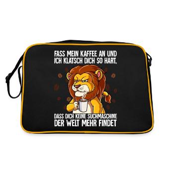 Fass mein Kaffee an und ich klatsch dich Kaffee - Retro Tasche - Schwarz/Gold - Hinten