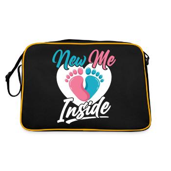 Le nouveau moi à l’intérieur du bébé enceinte à l’intérieur mignon - Sac Retro - noir/or - Dos