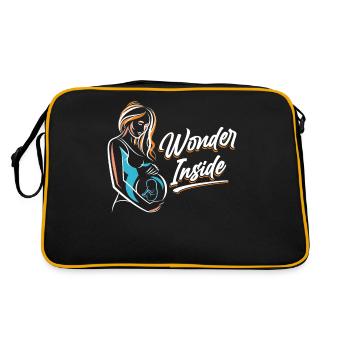 Miracle Inside Cute Baby Inside Pregnant - Retro Bag - black/gold - Back