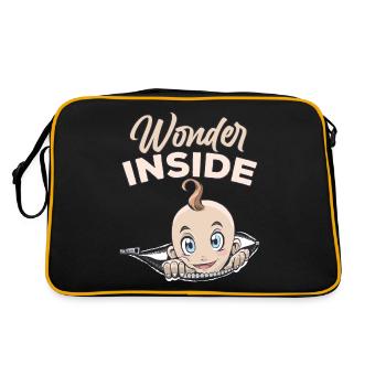 Miracles Inside Baby Inside Cute Pregnant - Retro Bag - black/gold - Back