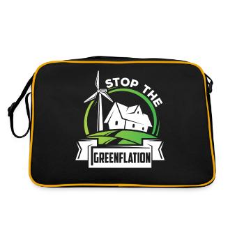 Stop Greenflation Inflation Énergie verte - Sac Retro - noir/or - Dos