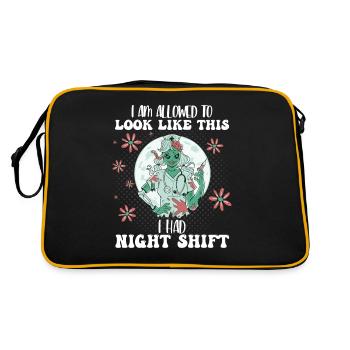 I May Look Like This I Had Night Shift Nurse - Retro Tasche - Schwarz/Gold - Hinten