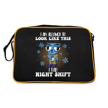 I May Look Like This I Had Night Shift Nurse Owl - Retro Tasche - Schwarz/Gold - Hinten