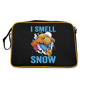 Skier Skiing Alpine Downhill I Smell Snow Skiing - Retro Bag - black/gold - Back