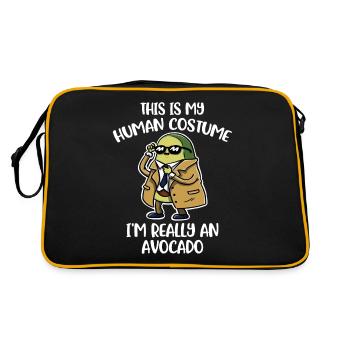 I'm Really An Avocado Avocado Geschenk - Retro Tasche - Schwarz/Gold - Hinten