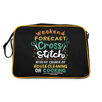 Weekend Forecast Cross Stitch - Retro Bag - black/gold - Back