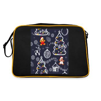 Motif festif sans couture avec arbre de Noël - Sac Retro - noir/or - Dos