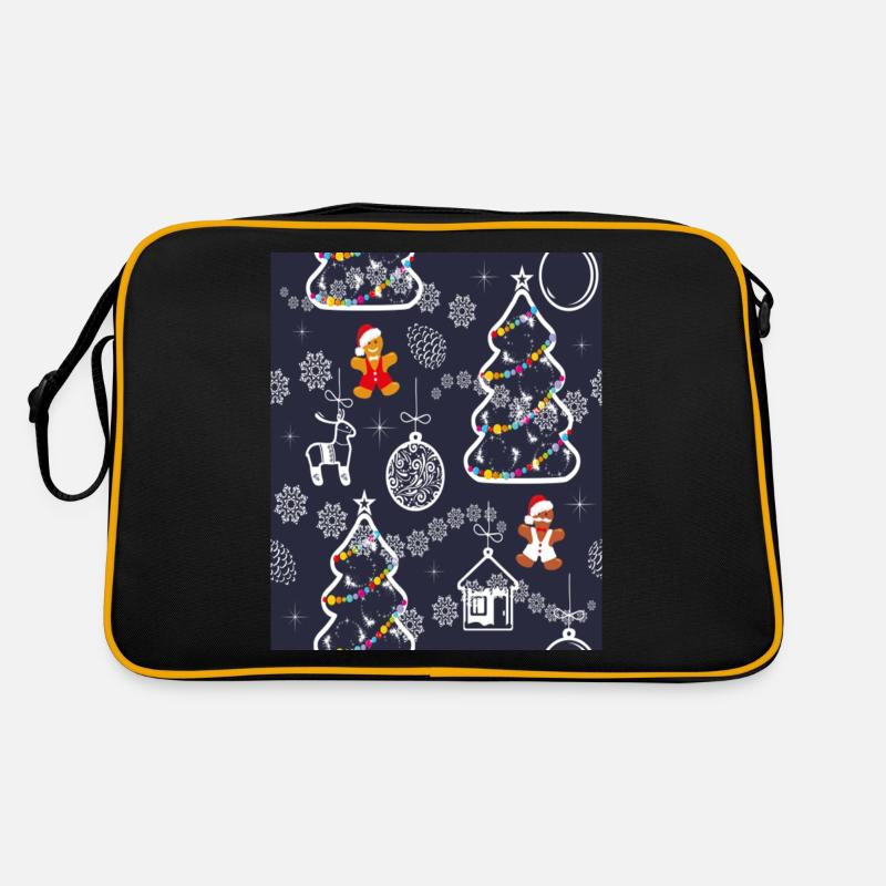 Seamless Festive Pattern With Christmas Tree Retro Tasche
