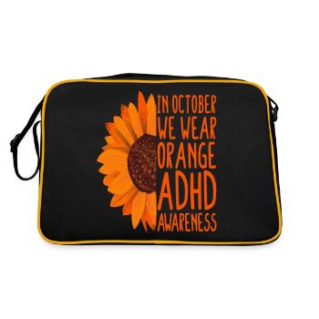 ADHD Awareness Sunflower In October We Wear Orange - Retro Bag - black/gold - Back