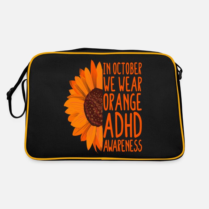 Conscience TDAH Tournesol en octobre Nous portons de l’orange Sac Retro