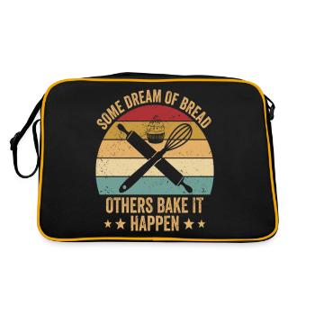 Bread Baking Baker Bake It Happen - Retro Tasche - Schwarz/Gold - Hinten