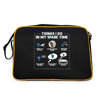 Dinge, die ich in meiner Freizeit tue Nevada - Retro Tasche - Schwarz/Gold - Hinten