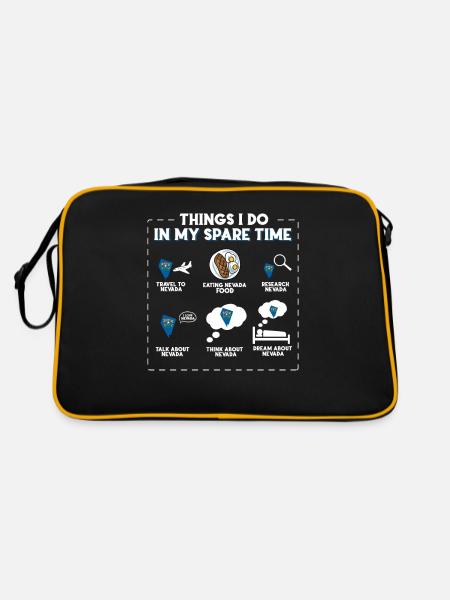 Dinge, die ich in meiner Freizeit tue Nevada - Retro Tasche - Schwarz/Gold - Hinten