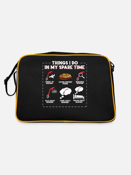 Ce que je fais pendant mon temps libre Norvège - Sac Retro - noir/or - Dos