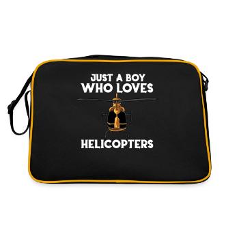 Just a boy who loves helicopters - Retro Bag - black/gold - Back
