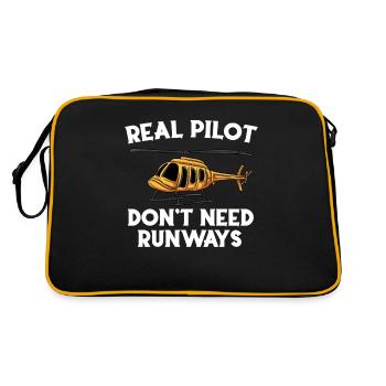 Real pilots don't need runways - Retro Bag - black/gold - Back