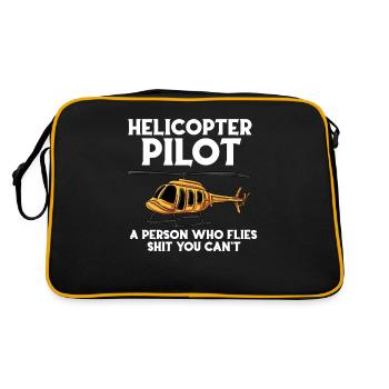 Helicopter pilot A person who flies shit, - Retro Bag - black/gold - Back
