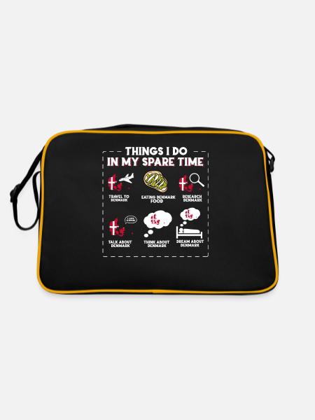 Ce que je fais pendant mon temps libre Danemark - Sac Retro - noir/or - Dos