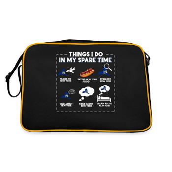 Dinge, die ich in meiner Freizeit tue New York - Retro Tasche - Schwarz/Gold - Hinten