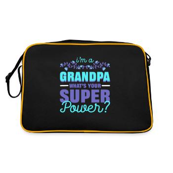Je suis un grand-père Quel est ton superpouvoir grand-père - Sac Retro - noir/or - Dos