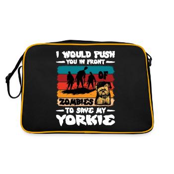 Je te pousse devant les zombies pour sauver mon Yorkie - Sac Retro - noir/or - Dos