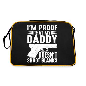 Je suis la preuve que mon papa ne tire pas à blanc - Sac Retro - noir/or - Dos