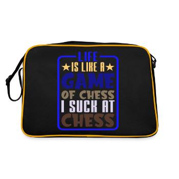 Life Is Like A Game Of Chess, I Suck At Chess 2 - Retro Tasche - Schwarz/Gold - Hinten