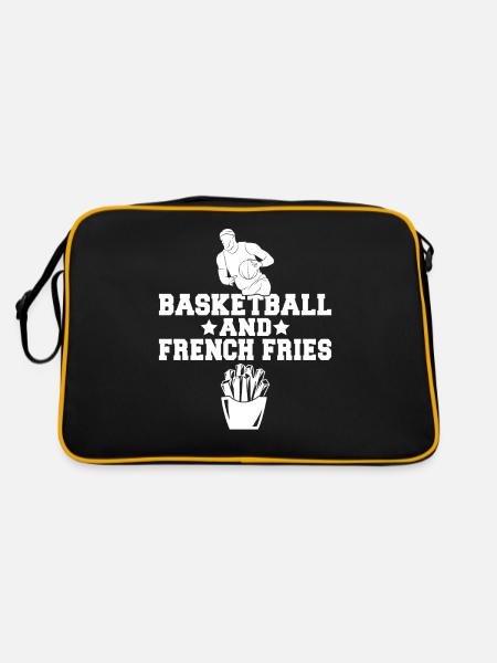 French Fries Lover Fast Food Gifts - Retro Bag - black/gold - Back